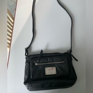 Nicole by Nicole Miller black crossbody bag with silver hardware